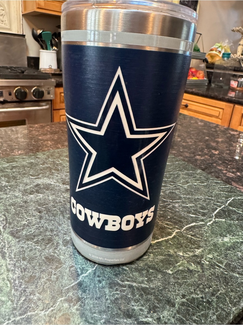 NFL Stainless Steel Tumbler Bottom with Holographic NFL Seal